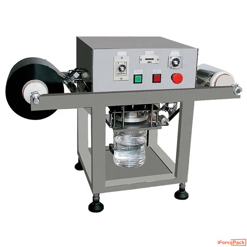 Semi automatic plastic bottle foil film heat sealing machine