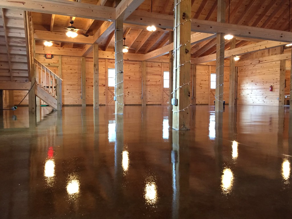 Stained concrete barn floor in Goode, VA Decorative Concrete of