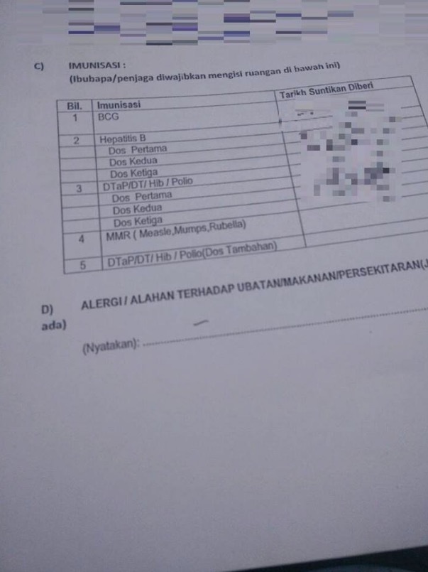 Pendedahan Budak yang Tidak Ambil Vaksin Tidak Boleh Masuk