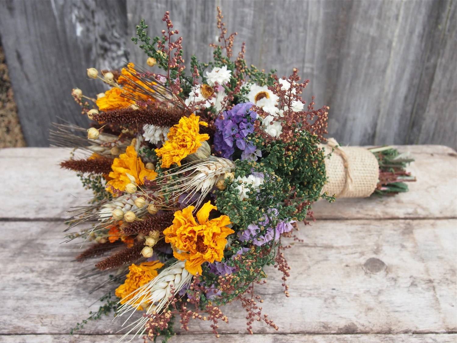 Custom Wedding Accessories Autumn HARVEST Bridesmaid Dried Flower