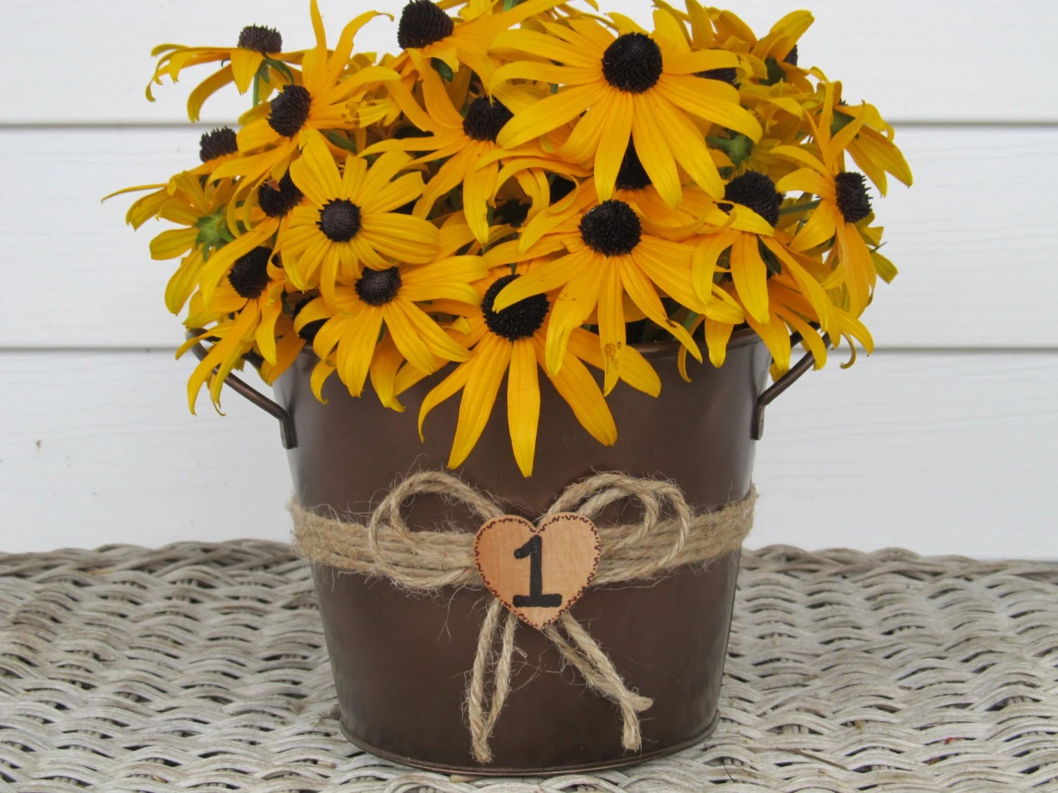 Custom Wedding Accessories Rustic Metal Wedding Pail Bucket Table