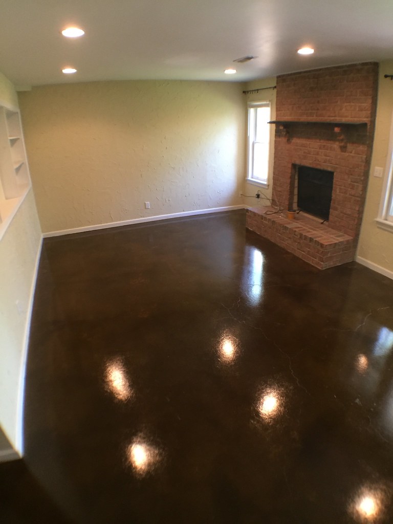 Stained concrete basement in Lynchburg, VA Decorative Concrete of