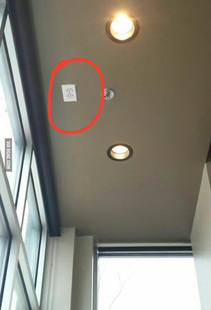 Trying to figure out why Starbucks needs power outlet on the ceiling
