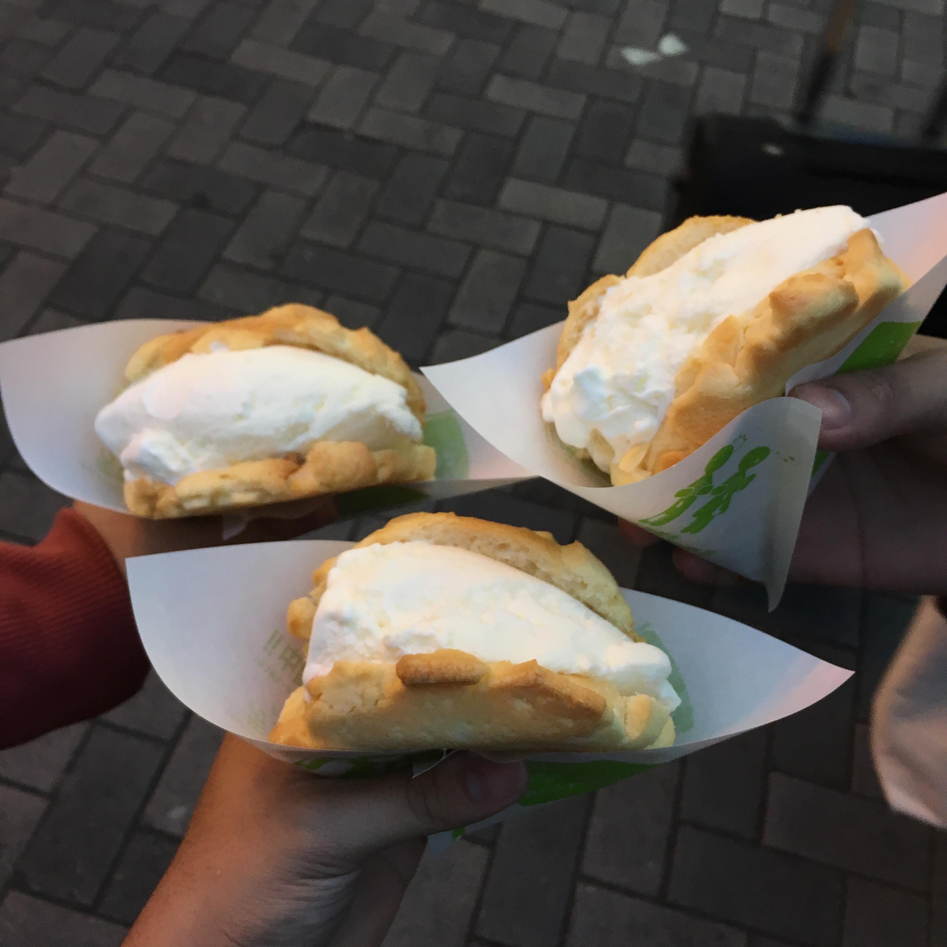 [I ate] Melon bread ice cream sandwich in Dotonbori via /r/food
