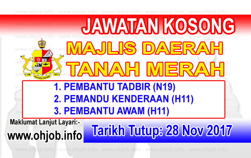 Kerja Kosong Majlis Daerah Tanah Merah Terkini JAWATAN KOSONG