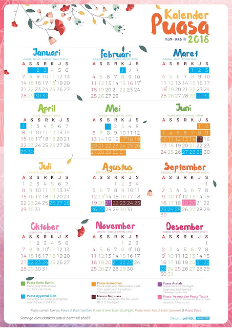 Kalender puasa sunnah &amp; wajib 2018 Untuk Ahli Surga - Cahaya Islam Melayu
