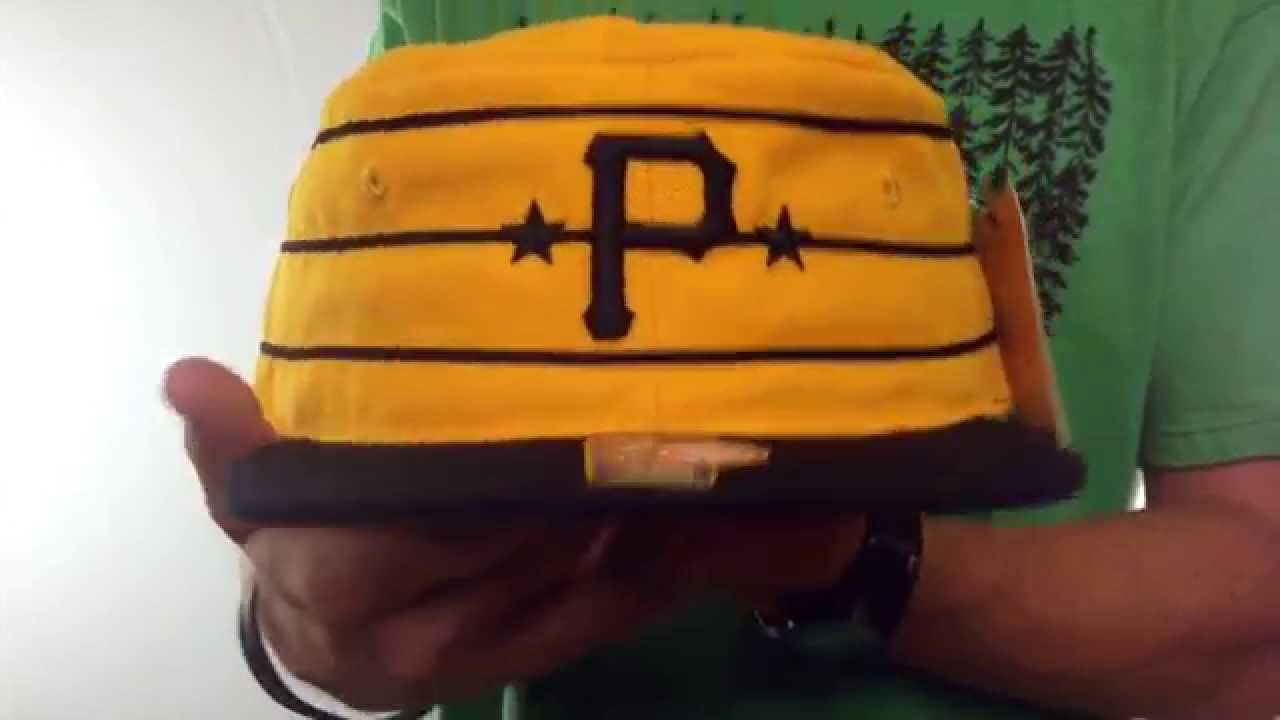 Pirates 1977 PILLBOX Gold Fitted Hat by American Needle Baseball Focus