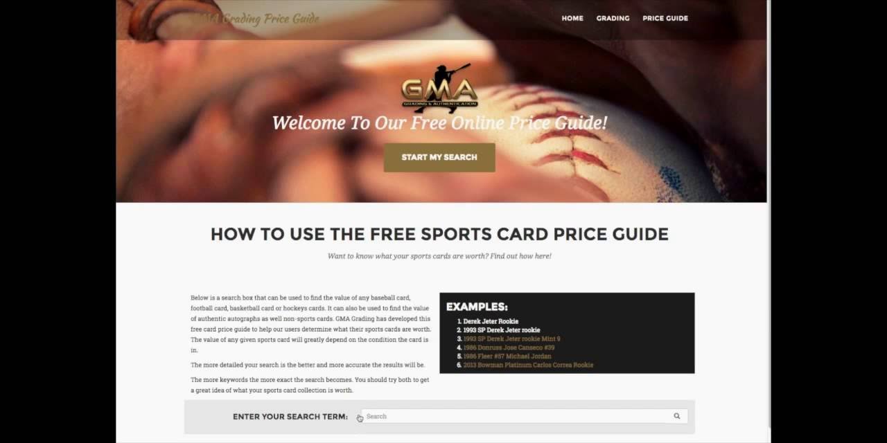 Free Sports Card Price Guide Baseball Dome
