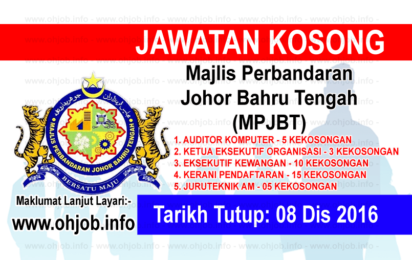 Jawatan Kosong Majlis Perbandaran Johor Bahru Tengah (MPJBT) (08