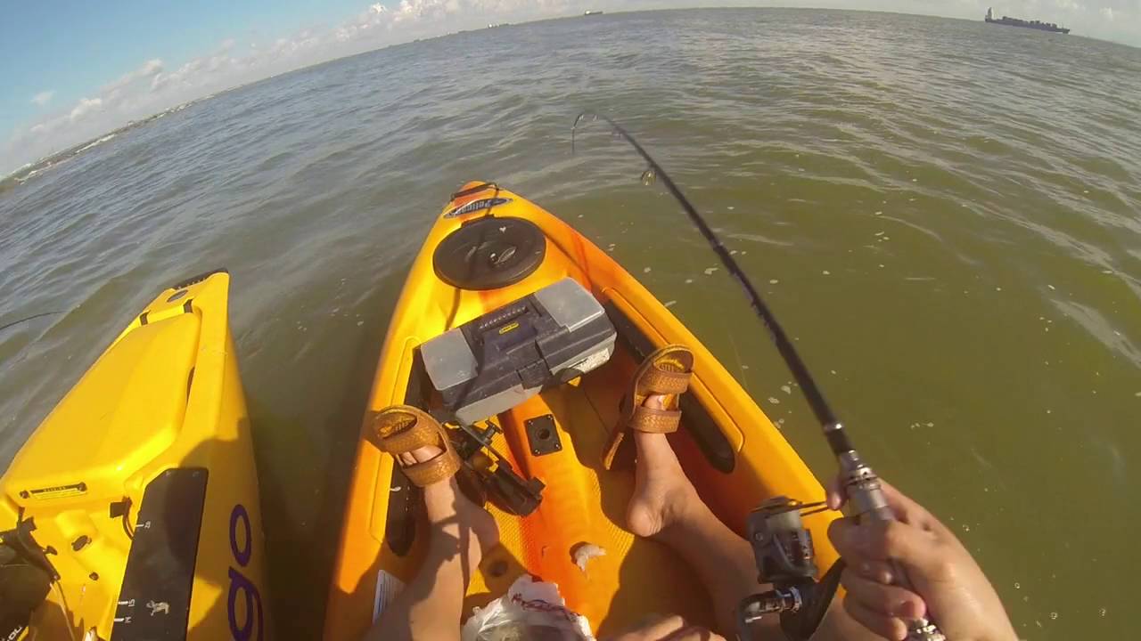 Kayak Fishing in Galveston Ship Channel Jetties Kayaking Board