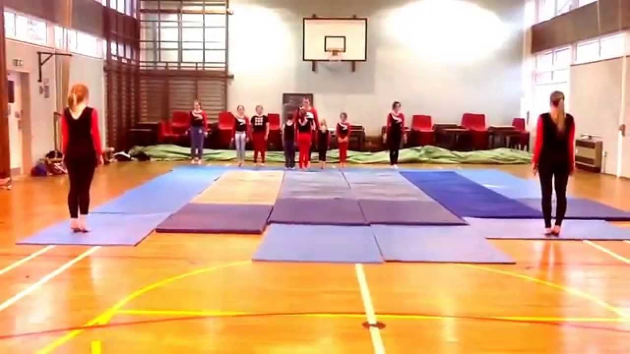 Village school gymnastics Star Wars routine practice Gymnastics Board