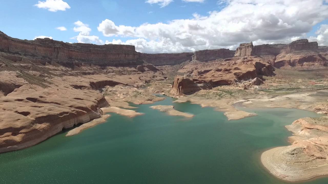 Lake Powell Rainbow Bridge and Horseshoe Bend Drone footage Boating Board