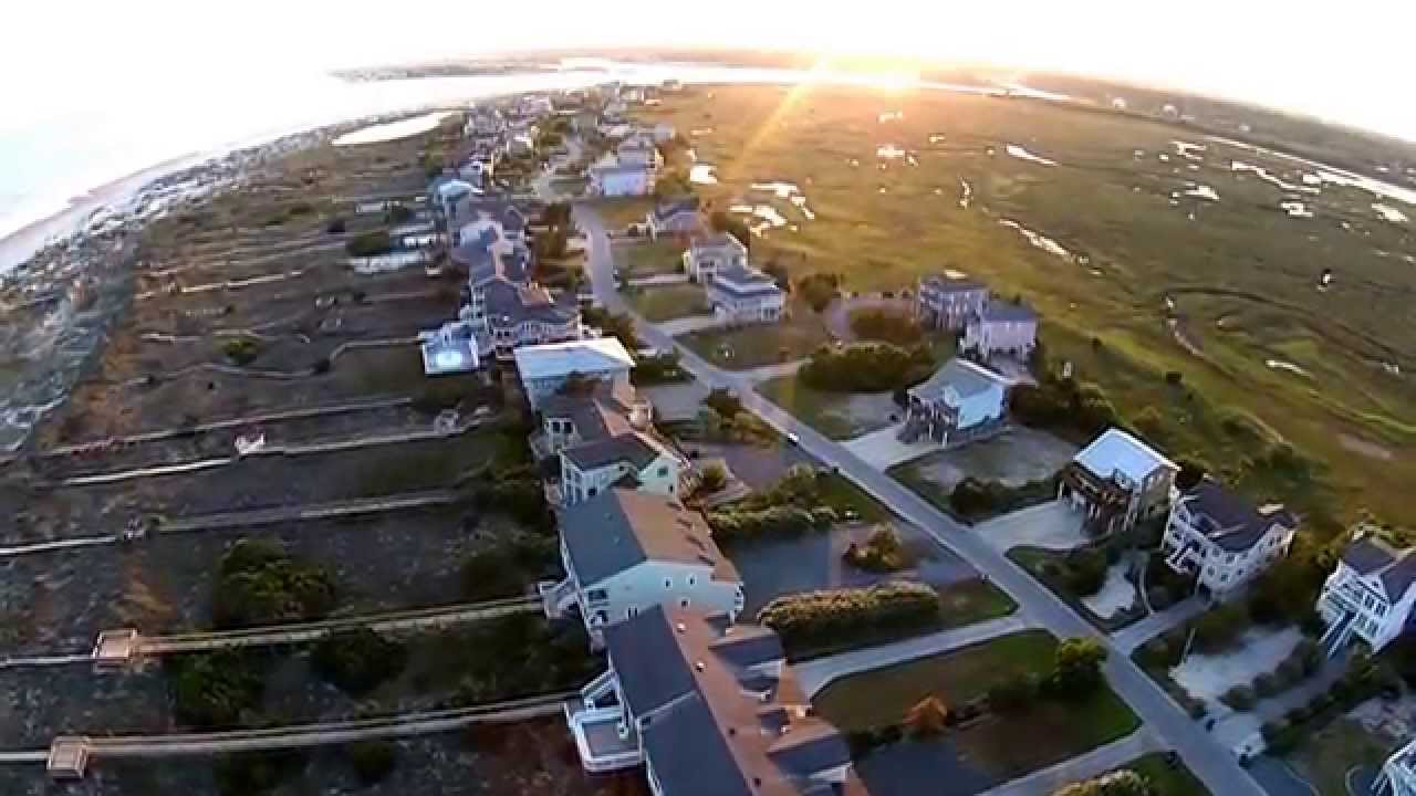 Holden Beach NC from 1217ft Up Sunset Sky Cam Fishing Connect