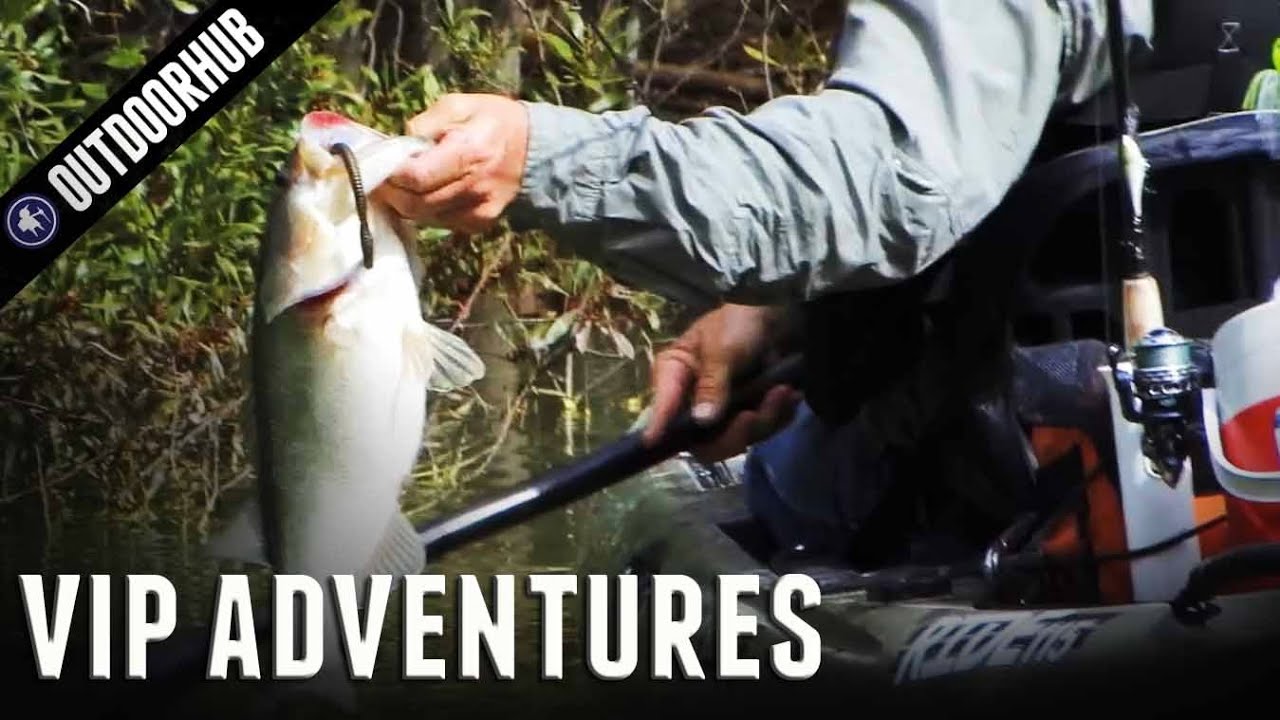 Kayak Bass Fishing At VIP Adventures in South Carolina Fishing Bay