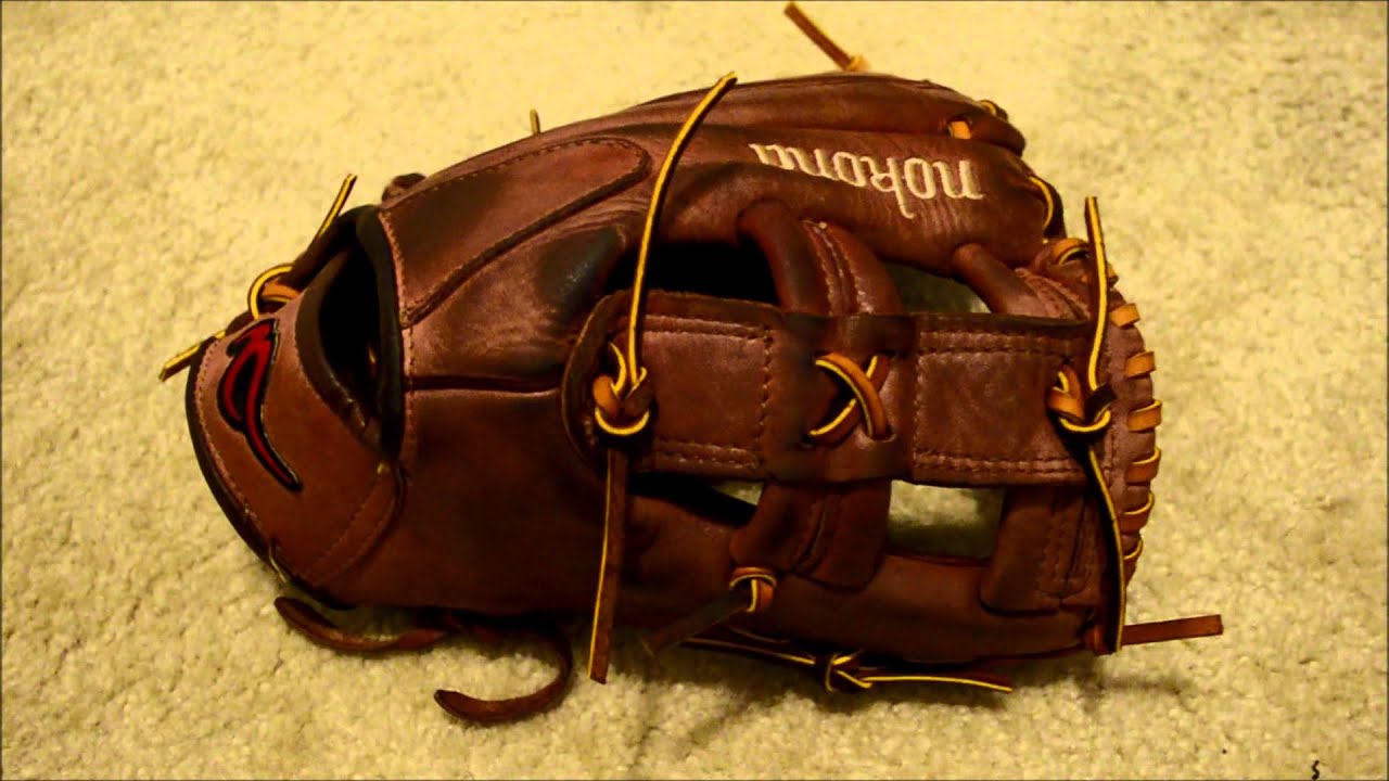 Nokona AMG 1250 Baseball Glove Relace Before and After Glove Repair