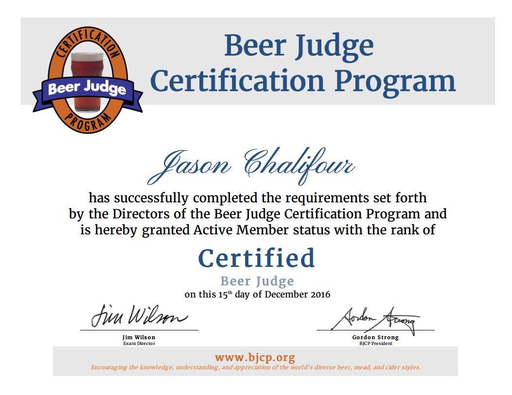 The Wouldbe Brewmaster I am a certified G and a bona fide judge…