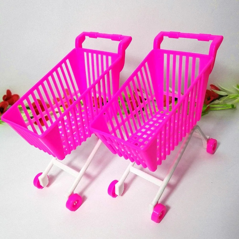 2Pc Shopping Cart For Barbie Classic Toys Trolleys For Kids Girls