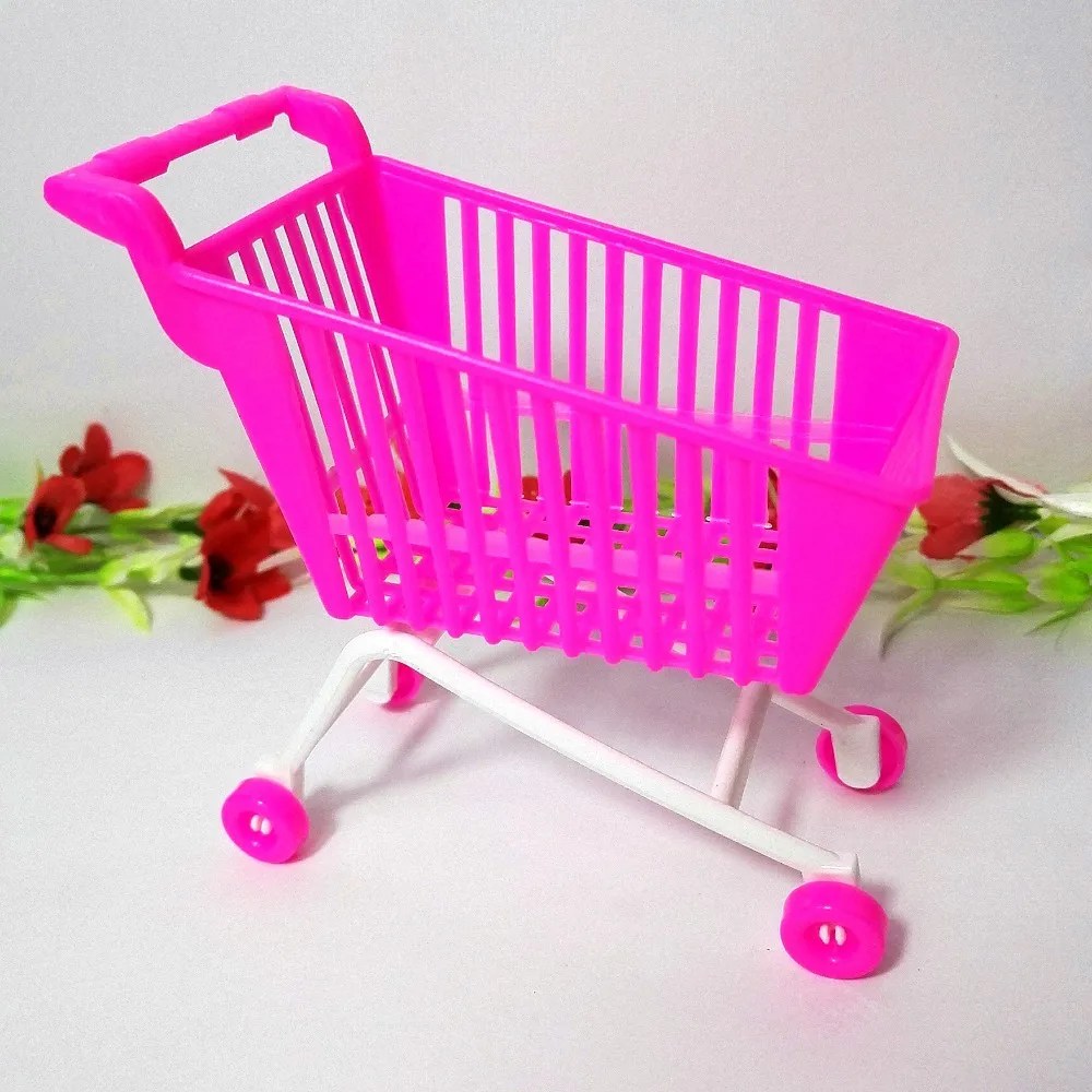 2Pc Shopping Cart For Barbie Classic Toys Trolleys For Kids Girls