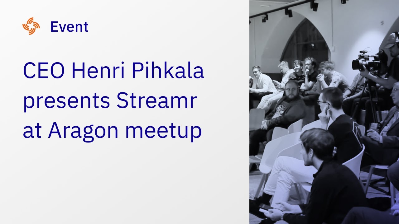 CEO Henri Pihkala presents Streamr at Aragon Meetup in