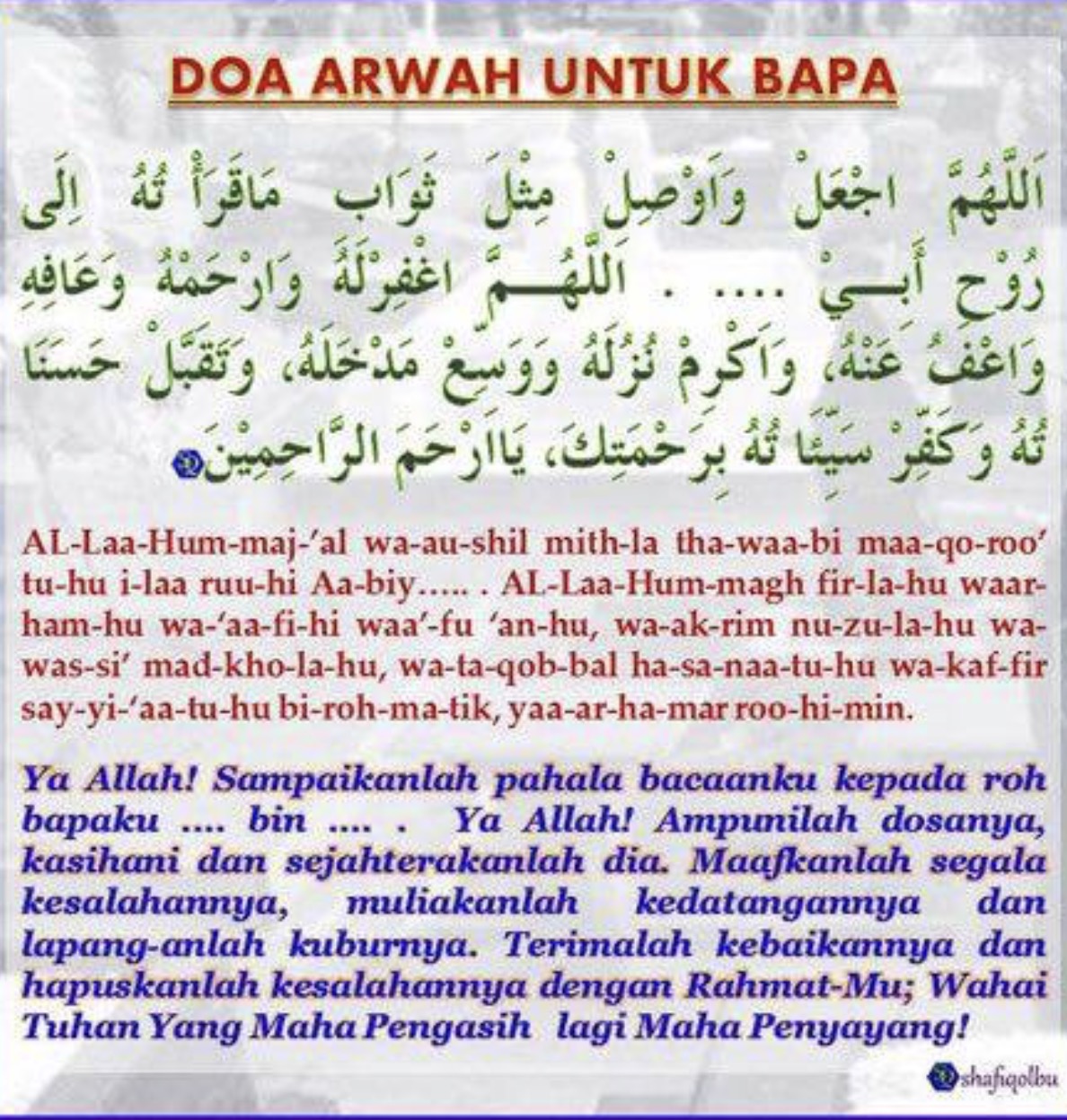 Doa Untuk Kedua Orang Tua Yang Telah Meninggal