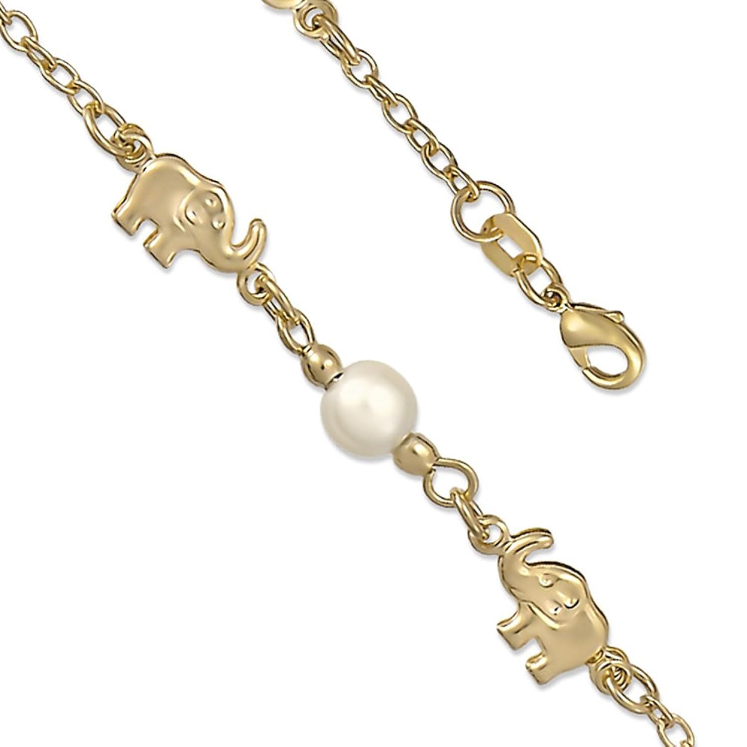 14K Yellow Gold Plated Elephant Anklet Orotex INC