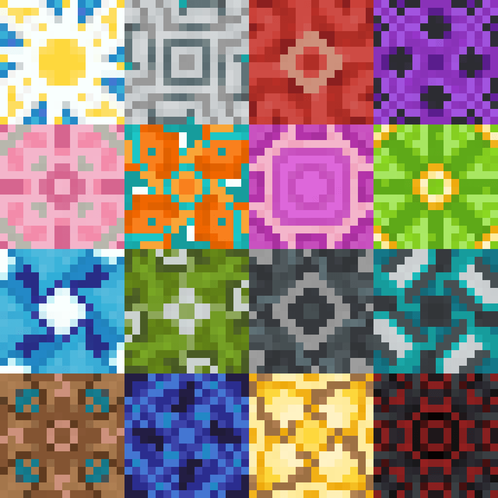 Centered Terracotta Tiles (Snapshot 17w06a) via /r/Minecraft Pacosite