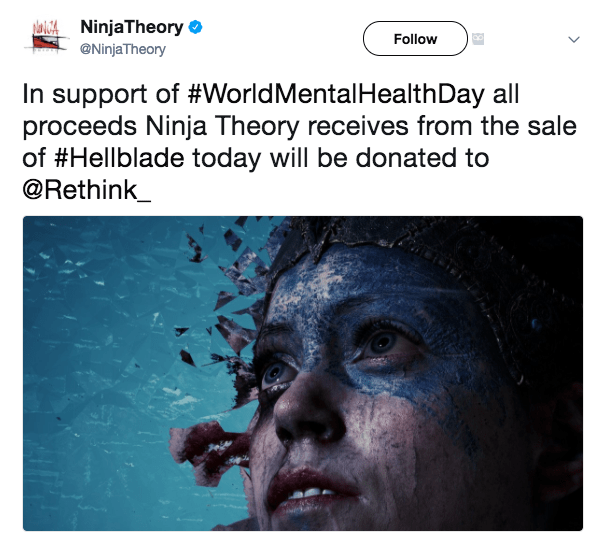 La coupe du Monde All Hellblade Profits Go Toward Charity Today