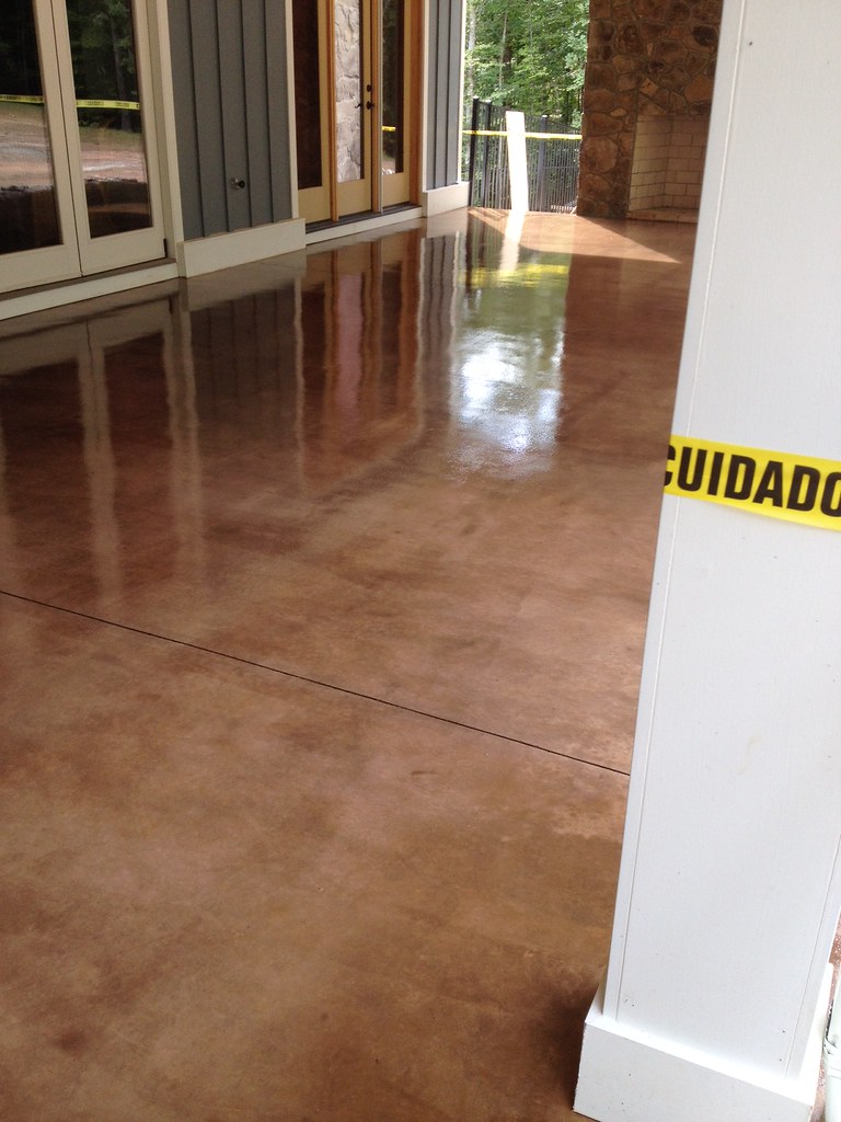 Colored concrete sealed with our ultra clear decorative concrete sealer