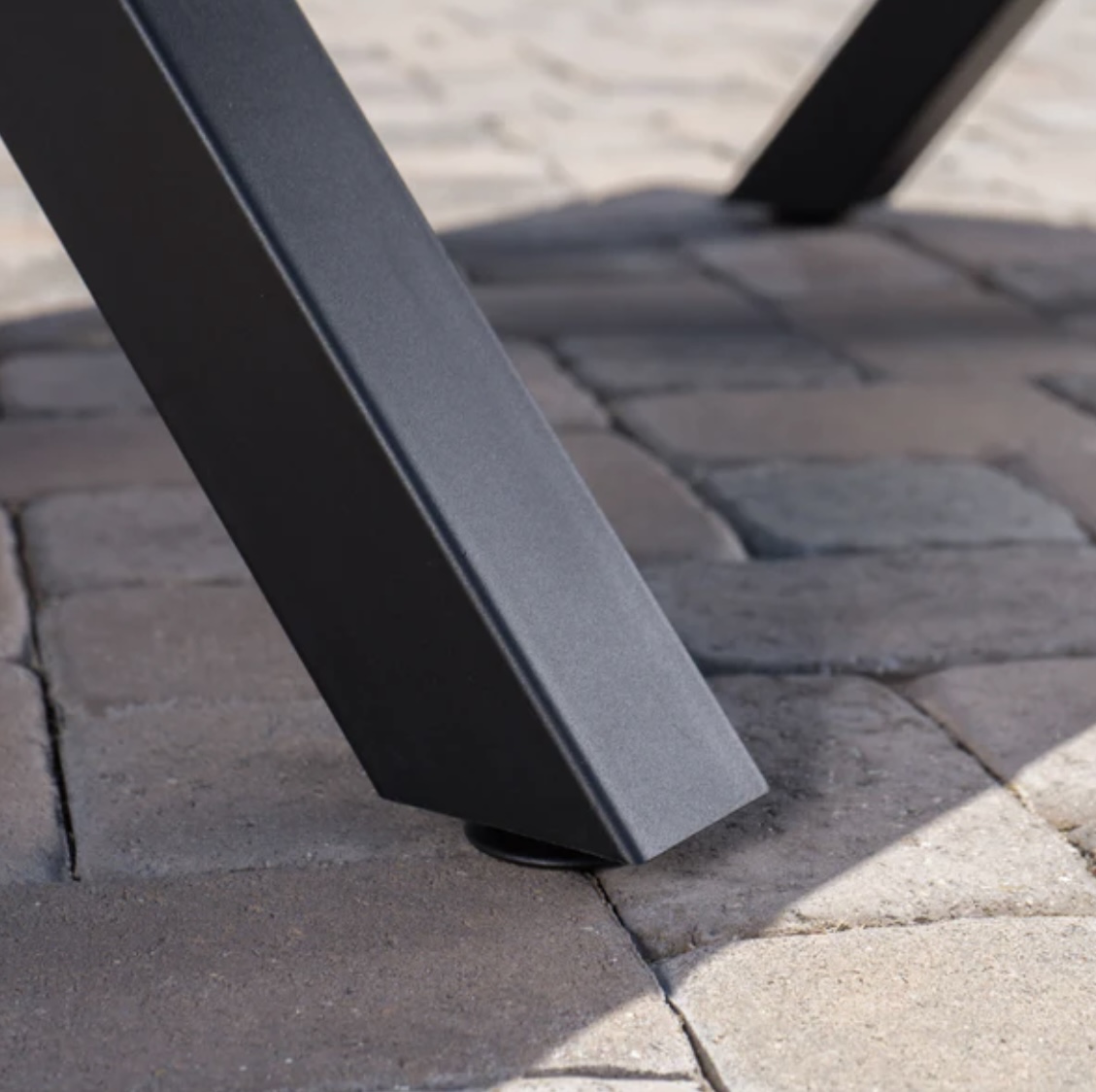 Outdoor White Concrete Dining Table w/ Black Iron Legs If Walls Could