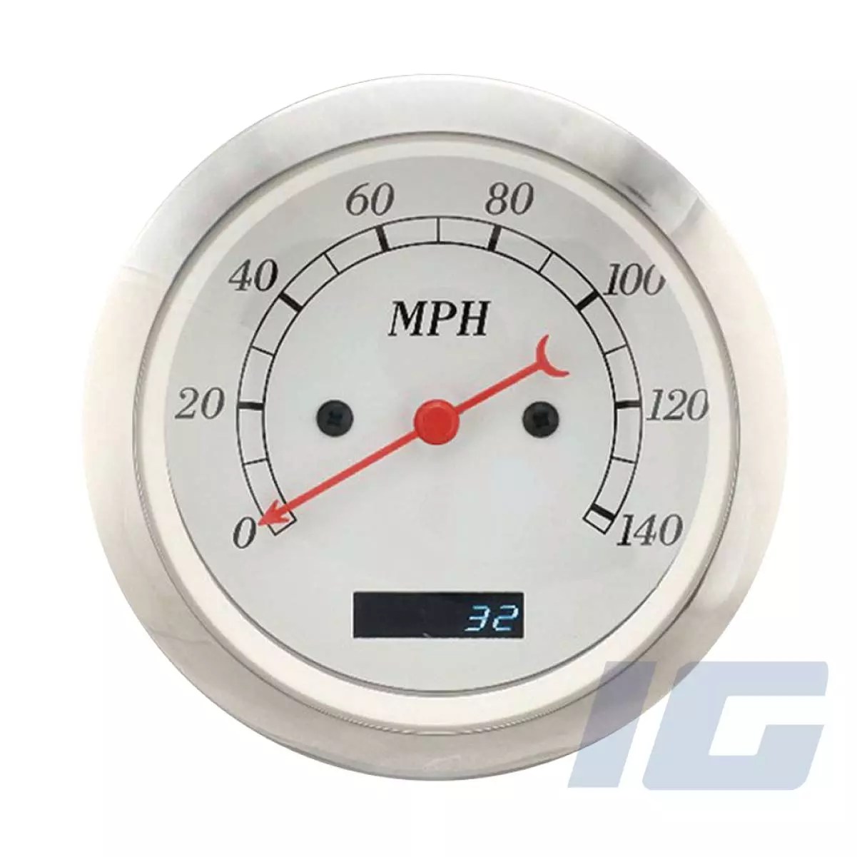 Classic Series 85mm White Face Red Needle Electrical Speedometer for