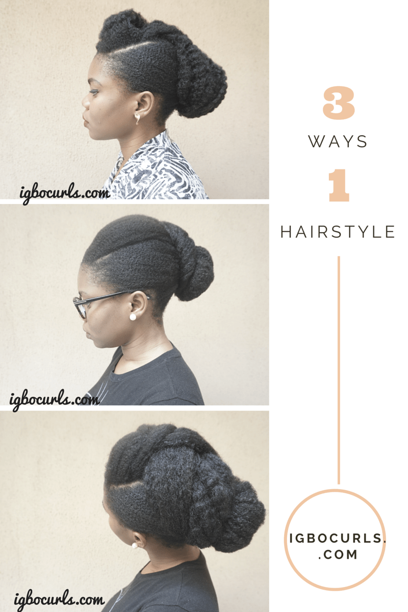 3 in 1 Creative Versatile Updo Hairstyle on Natural Hair Igbocurls