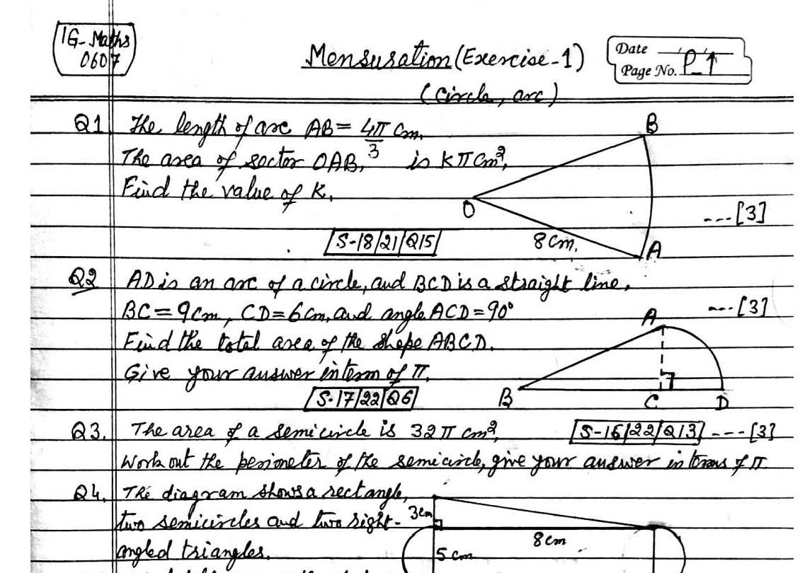IGCSE INTERNATIONAL MATHEMATICS (0607) MENSURATION Cambridge IGCSE