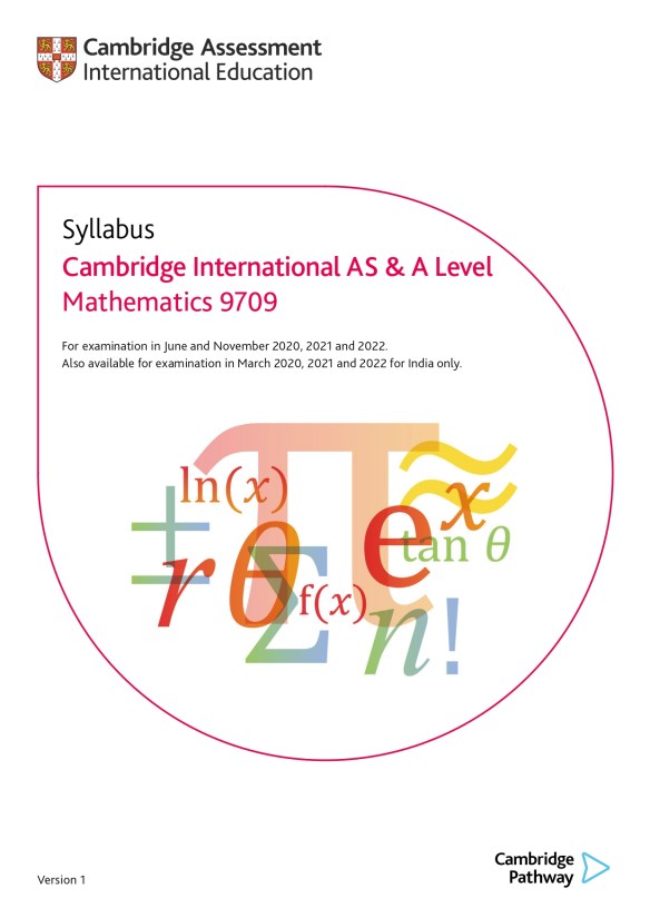 AS & A LEVEL MATHEMATICS SYLLABUS (9709) Cambridge IGCSE