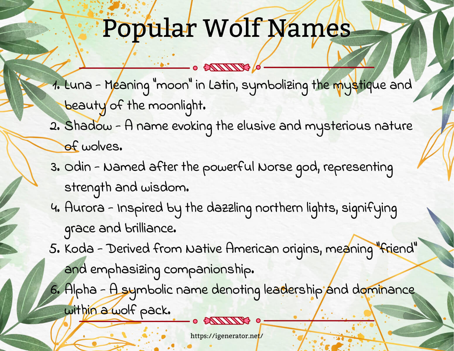 Wolf Name Generator 1060 Wolf Name Ideas