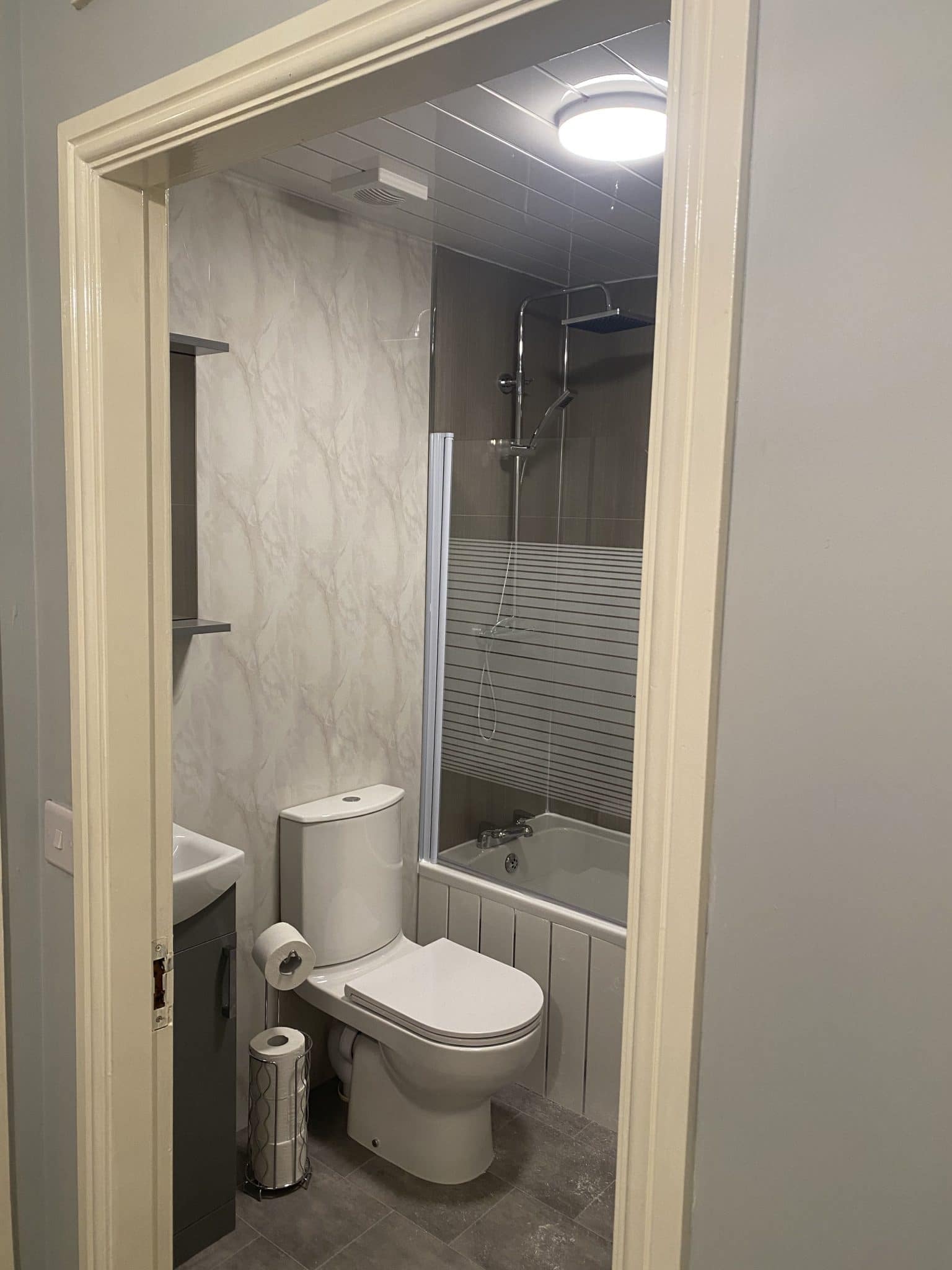 Grey Marble 2 Wall Shower Panel Kit Igloo Surfaces