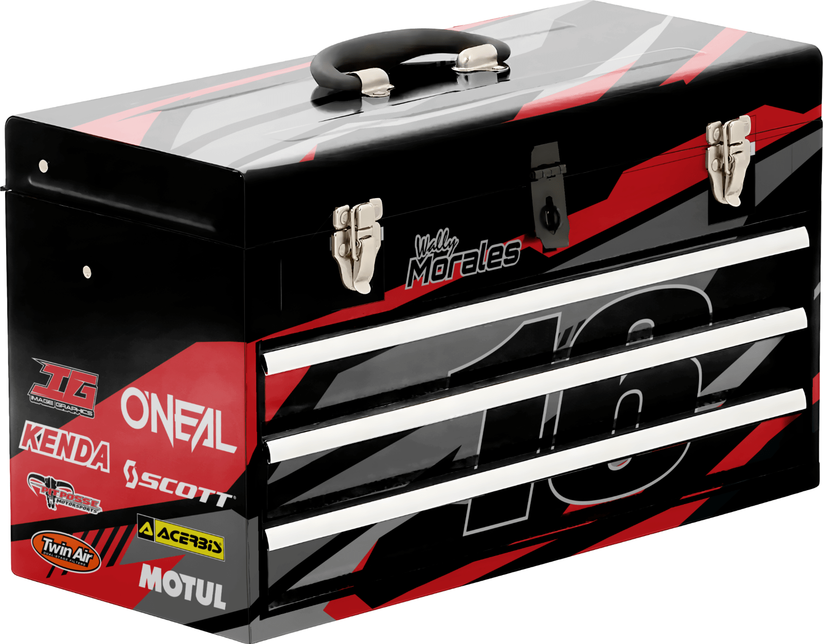 Tool Box Graphics Set For Husky 3 Drawer Metal Toolbox Motocross red