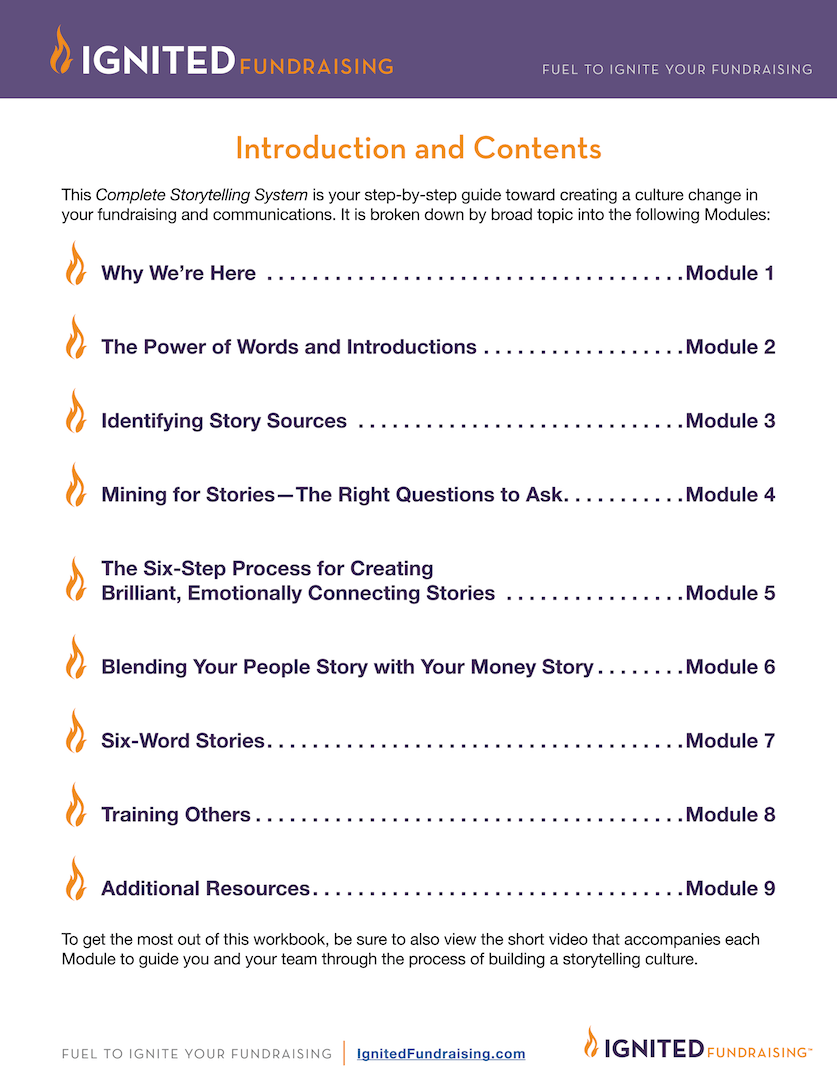 Table of Ignited Fundraising