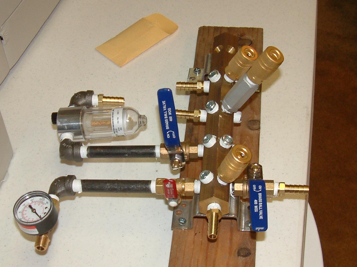 Finished air manifold on the table