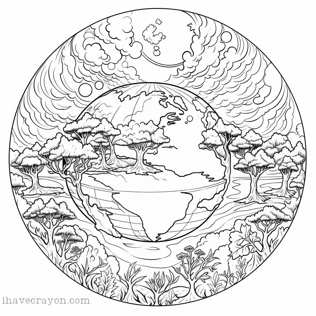 Earth Coloring Pages Color Your World I have crayon