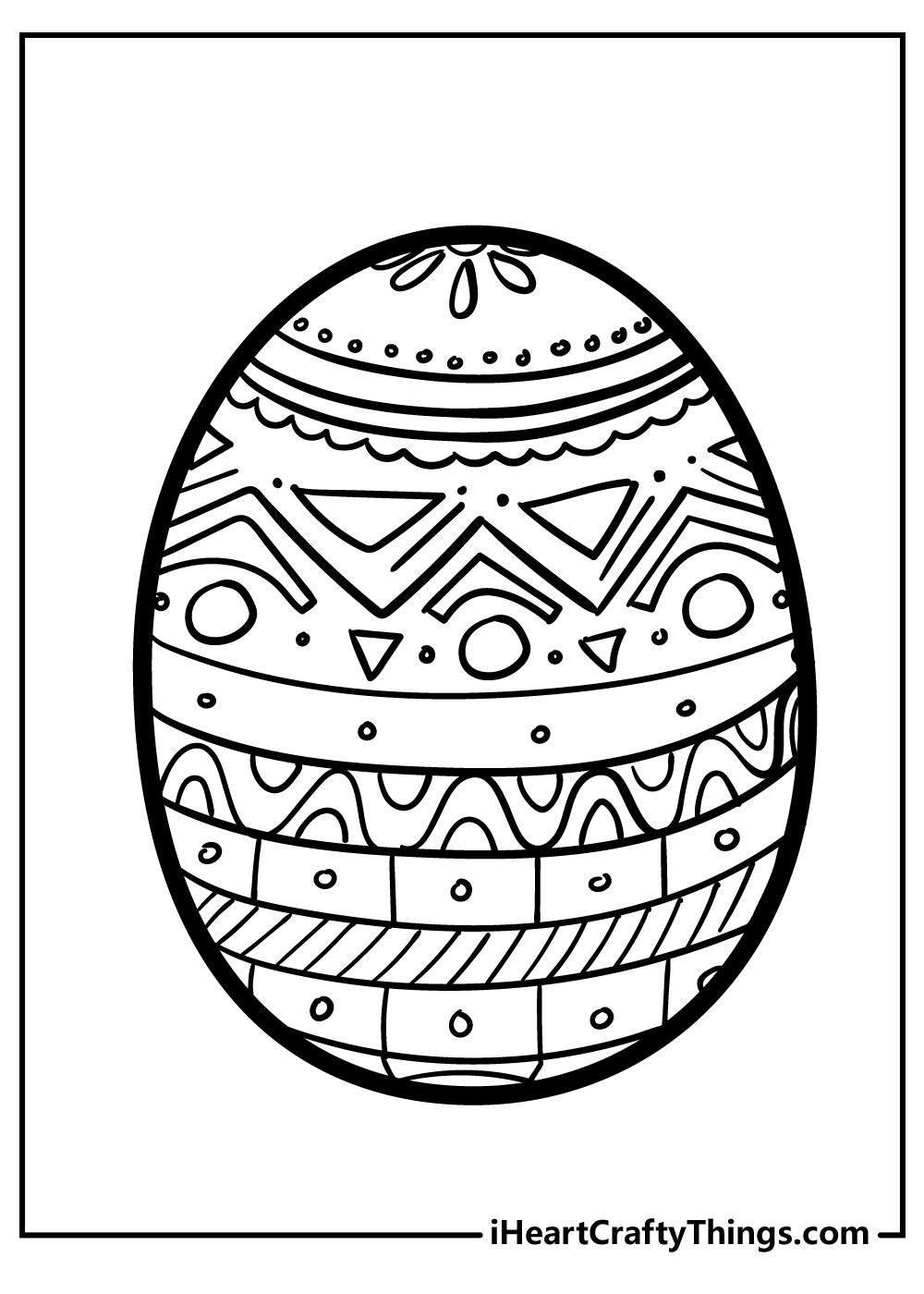 Easy Easter Egg Coloring Pages