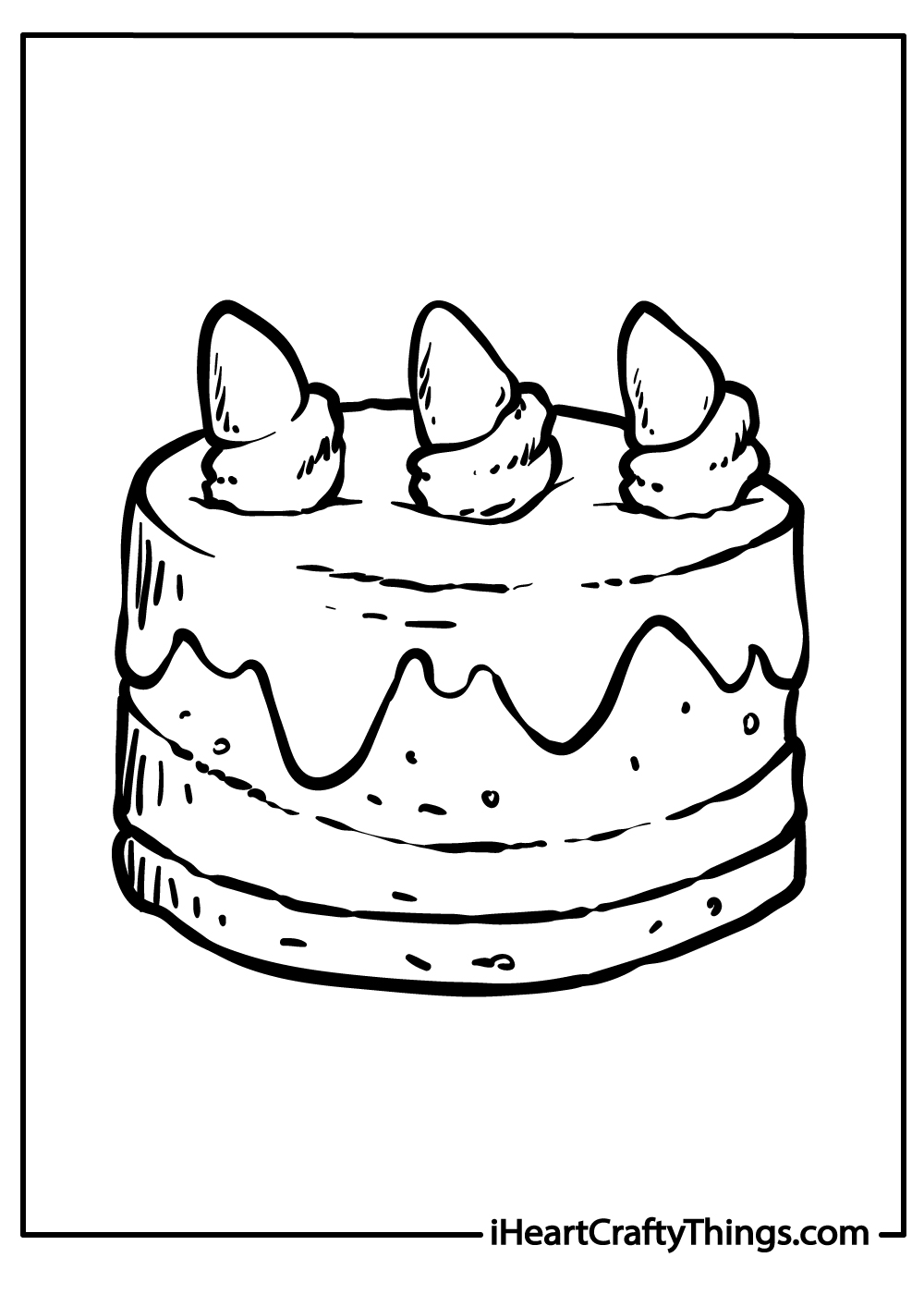 Blank Birthday Cake Coloring Pages