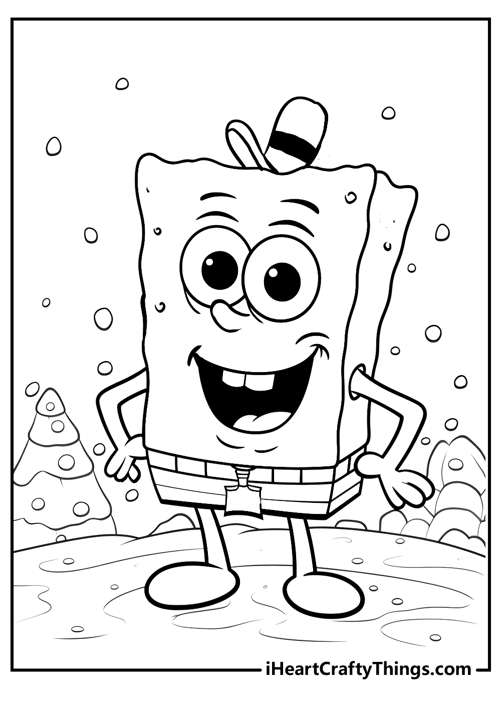Spongebob Squarepants Christmas Coloring Pages
