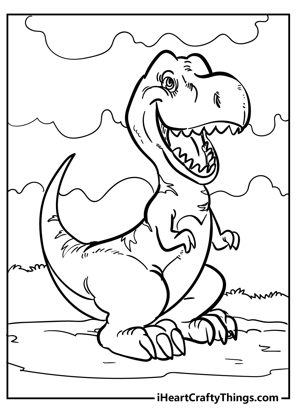 T Rex Coloring Page For Kids