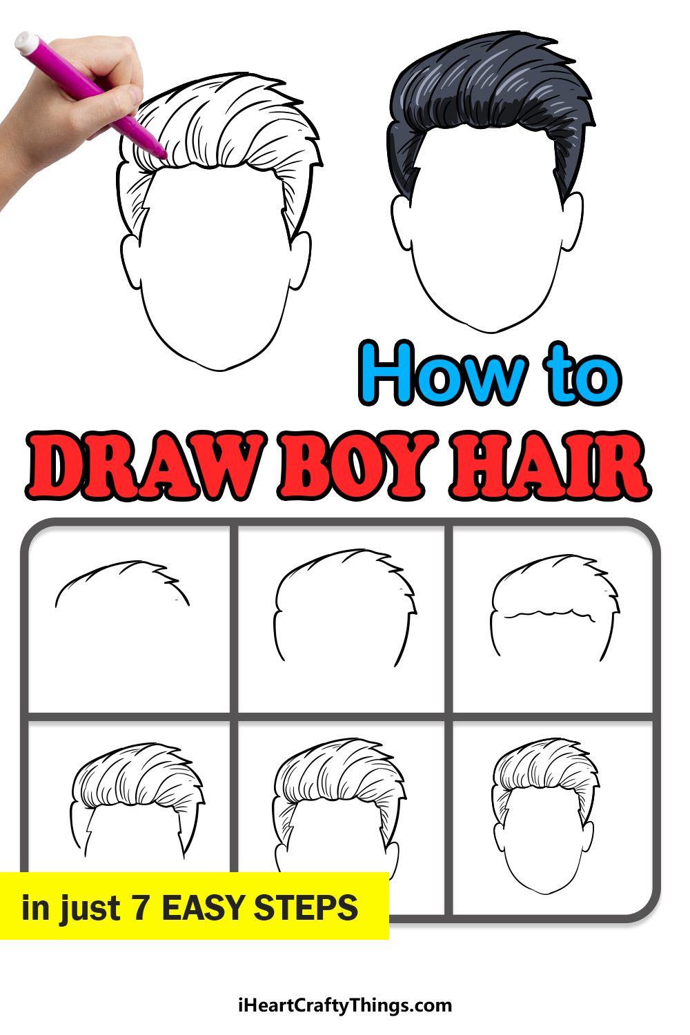 Boy's Hair Drawing How To Draw Boy’s Hair Step By Step