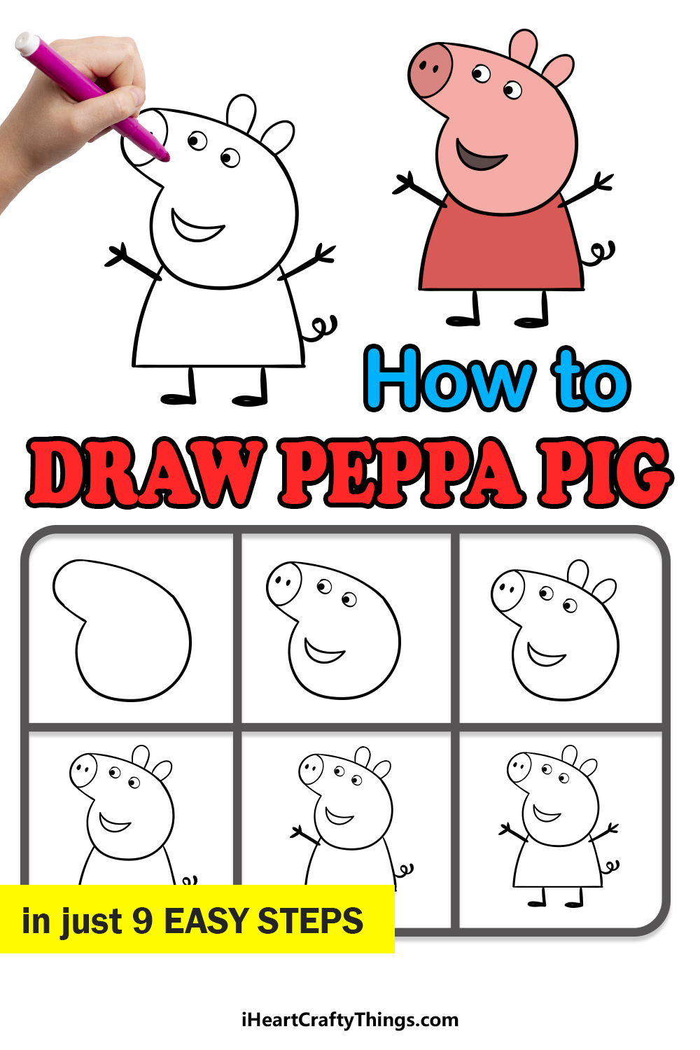 Peppa Pig Drawing How To Draw Peppa Pig Step By Step (2023)