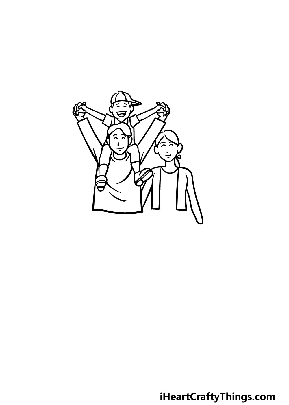 How to Draw a Family of 3 Easy Livingston Busteding