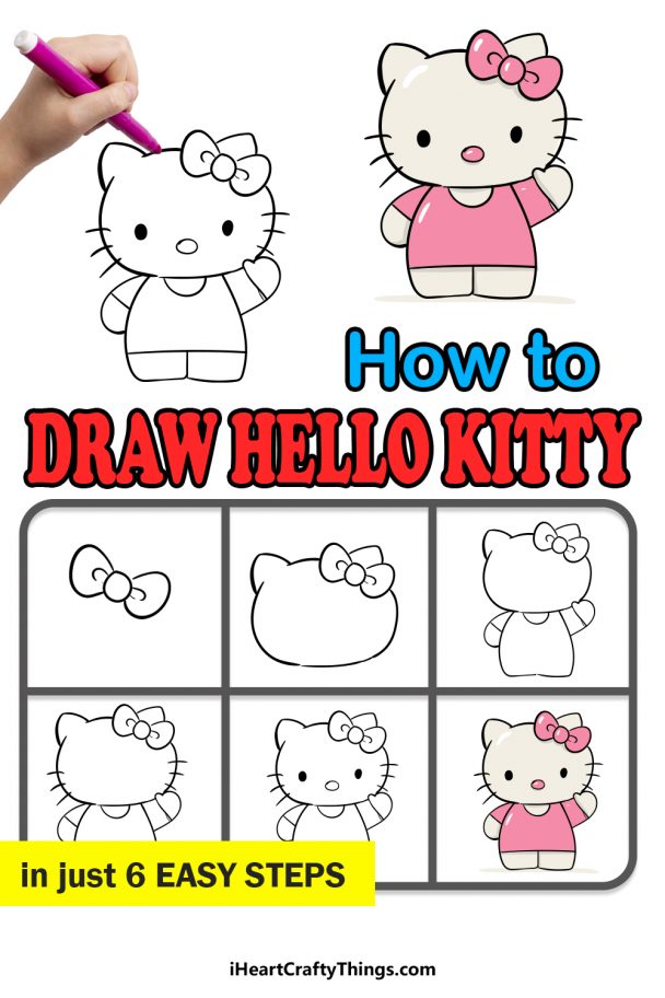 Hello Kitty Drawing How To Draw Hello Kitty Step By Step