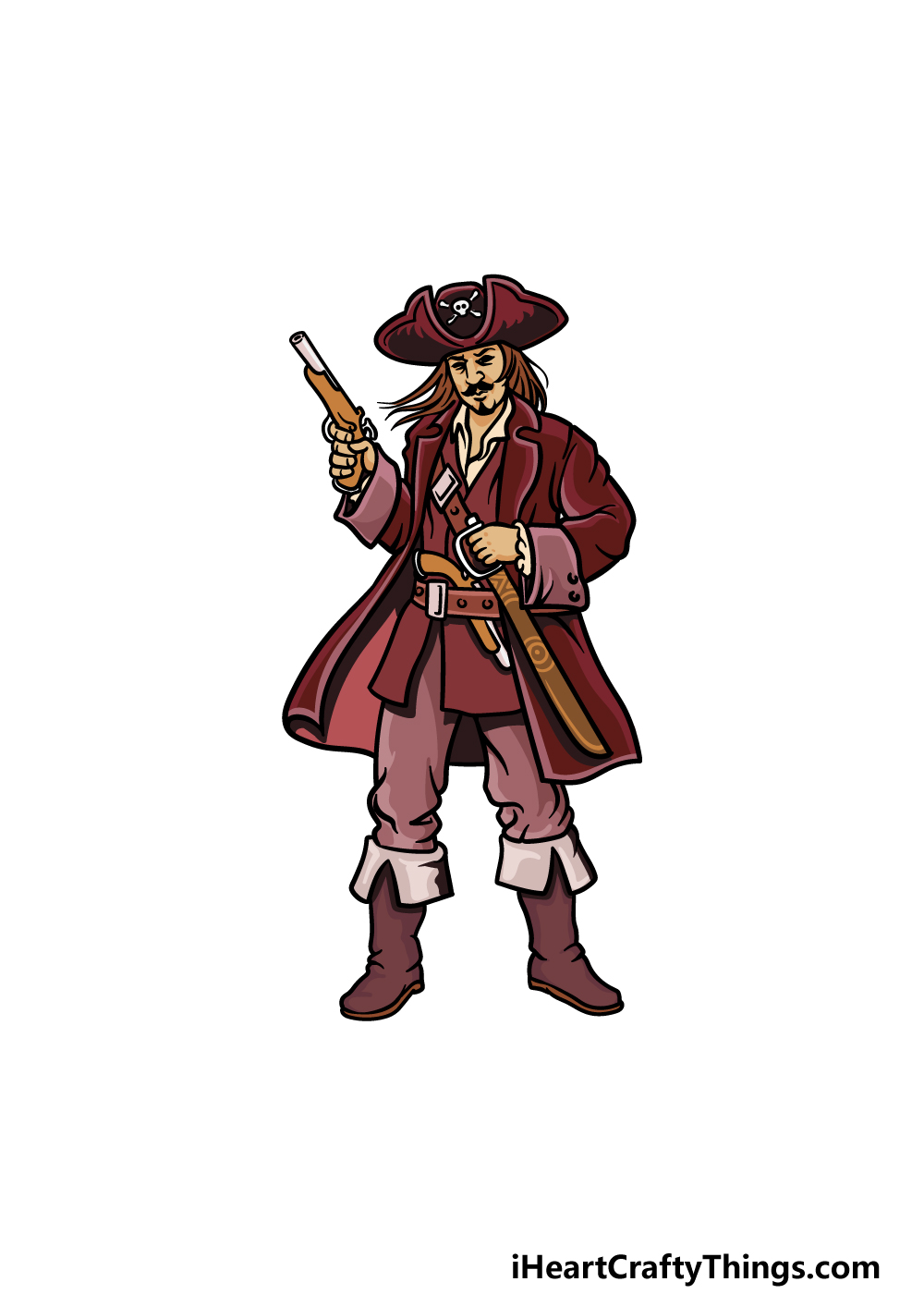 Step by Step Pirate Drawing Shultis Suildrued