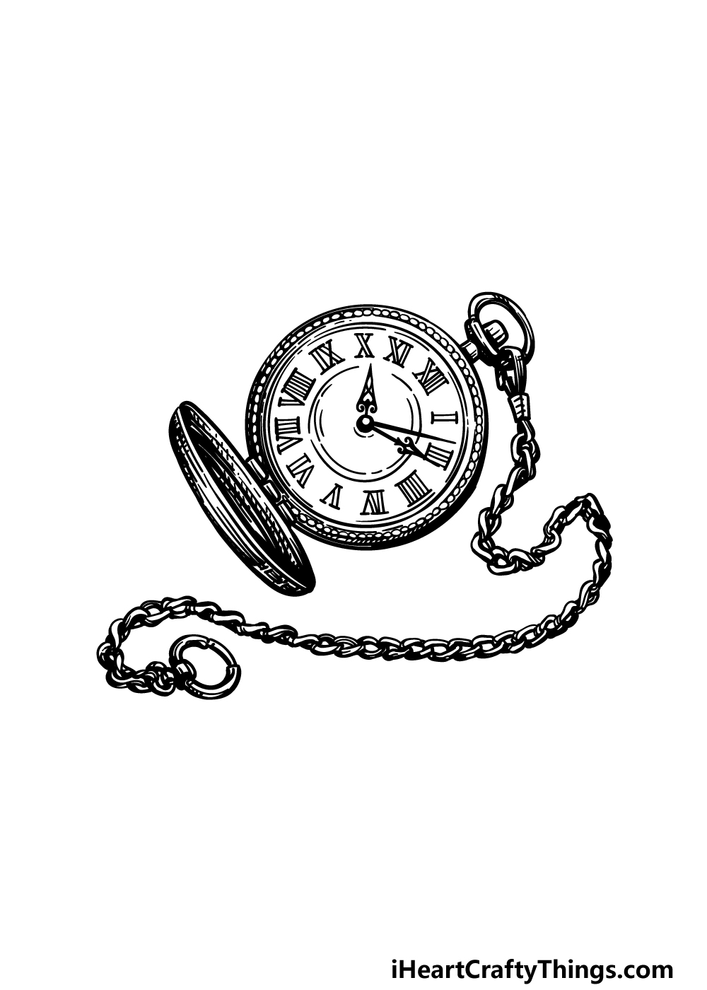 Pocket Watch Chain Drawing