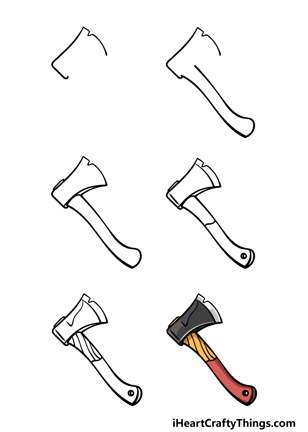 how to draw a hatchet step by step colorPencilArtDrawingsSketchesIdeas